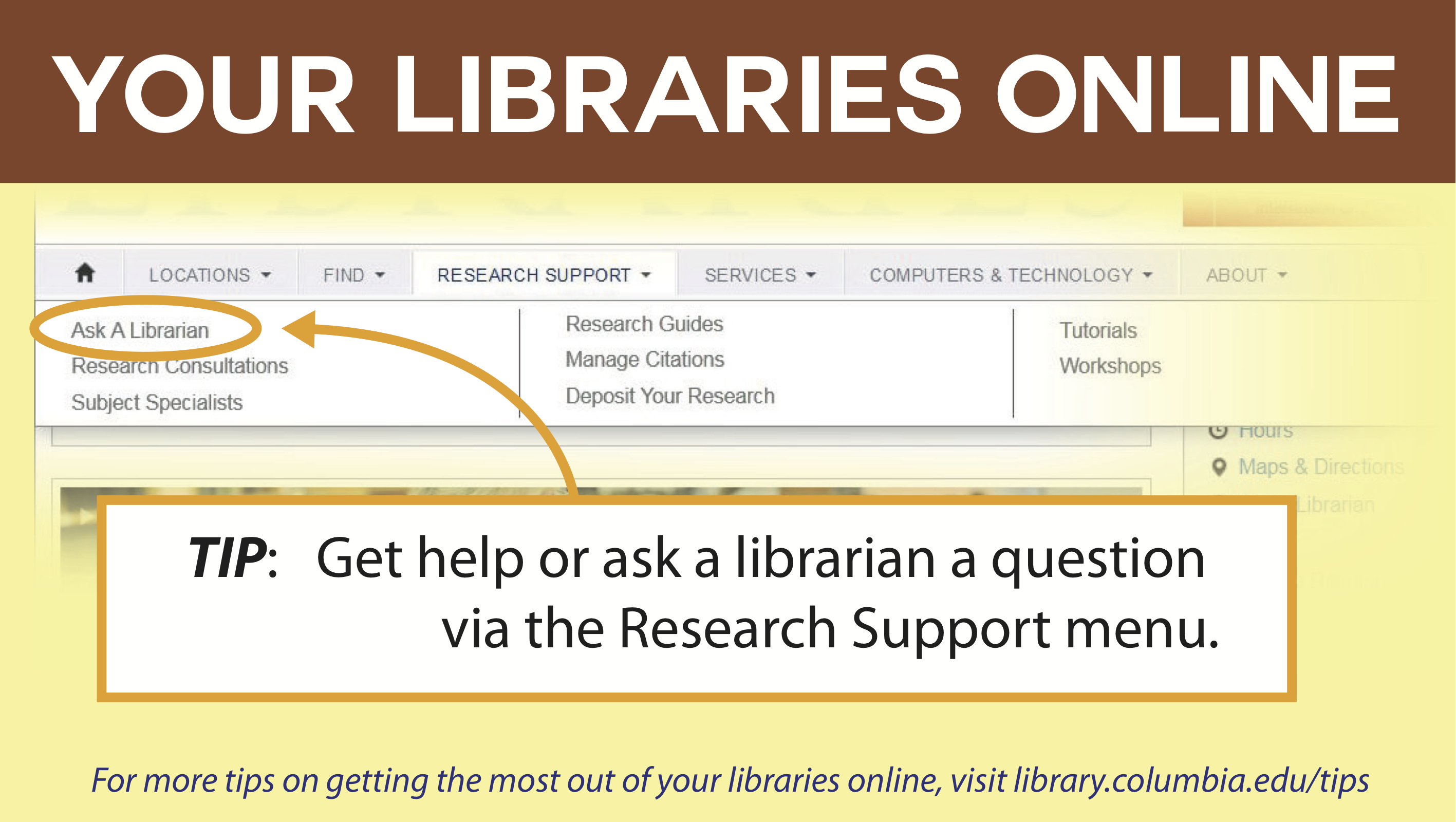 Your Libraries Online Tips for Success Columbia University Libraries