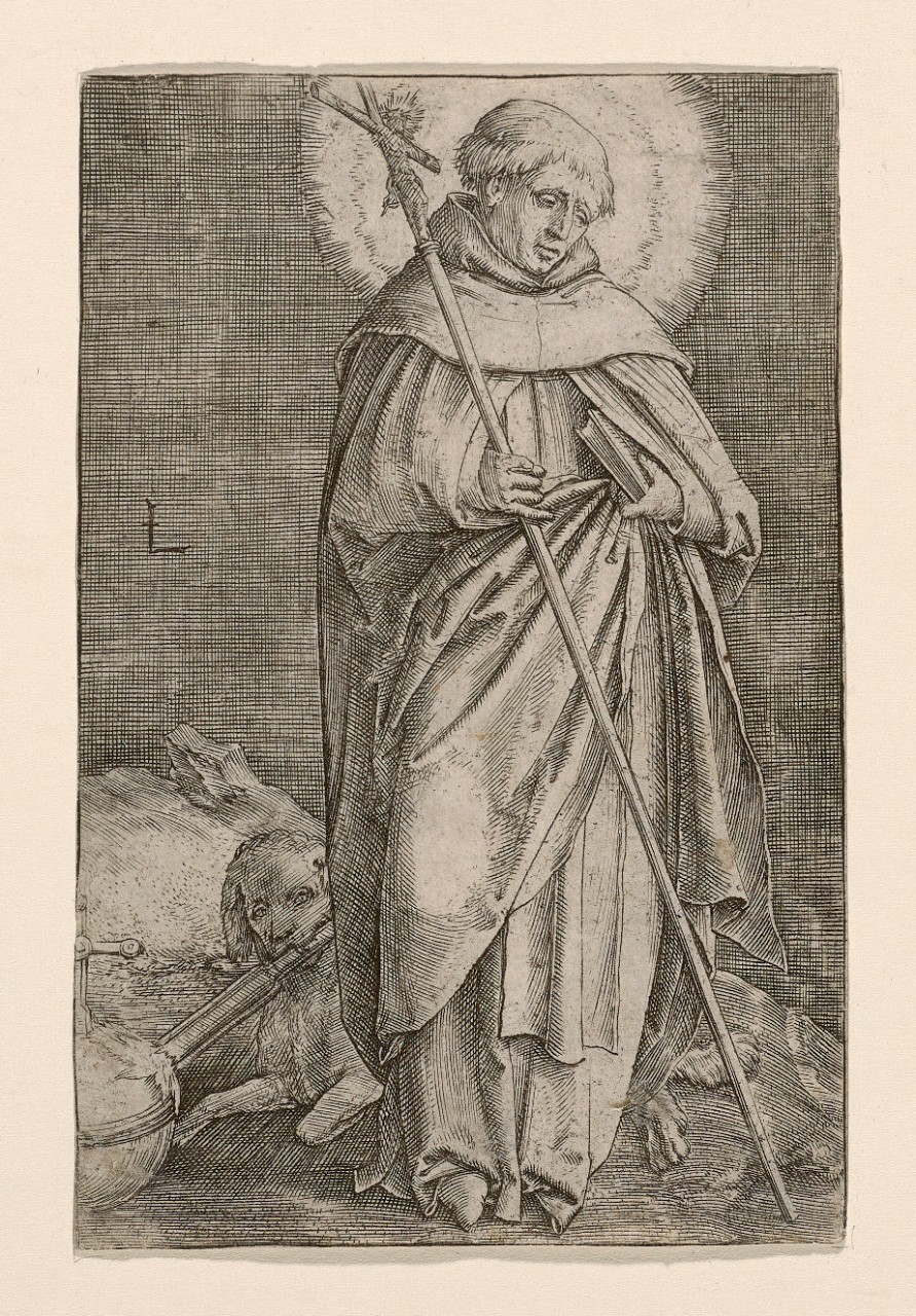 Lucas van Leyden Saint Dominic engraving print