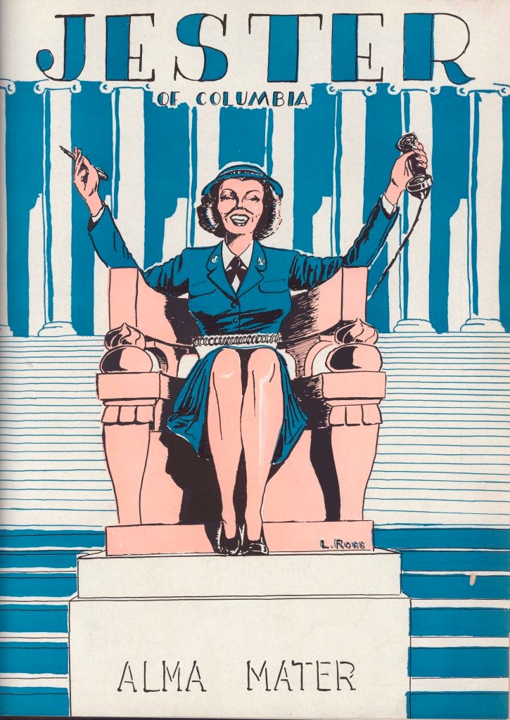 Cover of Jester (1945) depicting Alma Mater as a servicewoman.