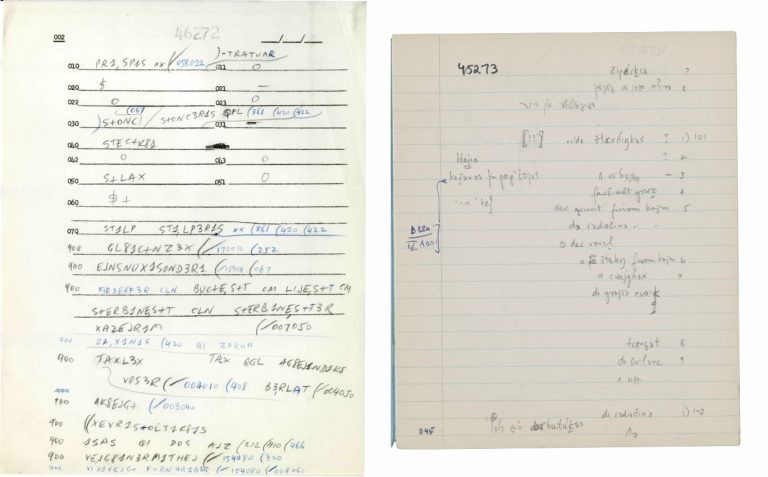Original, handwritten field interviews questionnaires with Yiddish-speaking informants