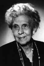 Photo of Sophia Lyon Fahs, an older woman in a dark blouse with a long multi-strand necklace