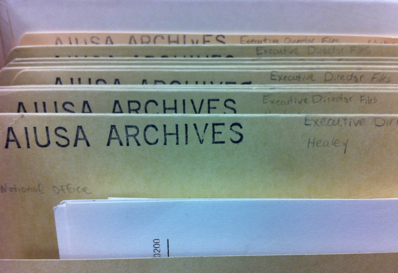photo of AIUSA archival folders