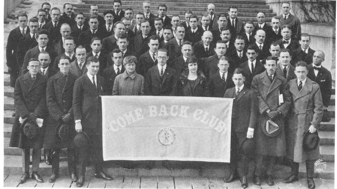 The Come Back Club, a campus organization of disabled ex-service men studying under the auspices of the United States Veterans' Bureau, 1922