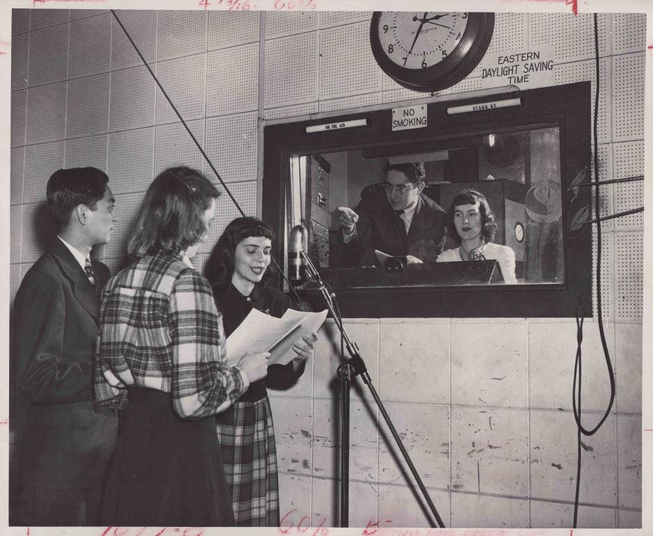 students broadcasting on WKCR