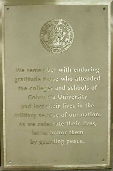 War Memorial plaque