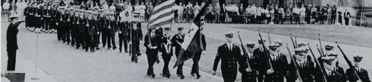 Naval Reserve Officers' Training Corps (NROTC) parade, 1965 Columbian