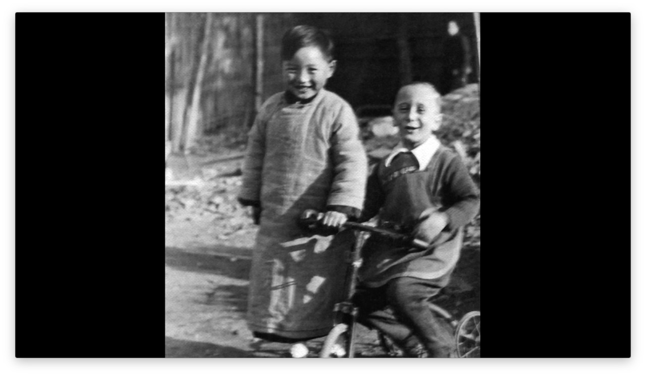 AboveStill3 Zhang Yongpei and his refugee friend Freddie in Shanghai, 1940
