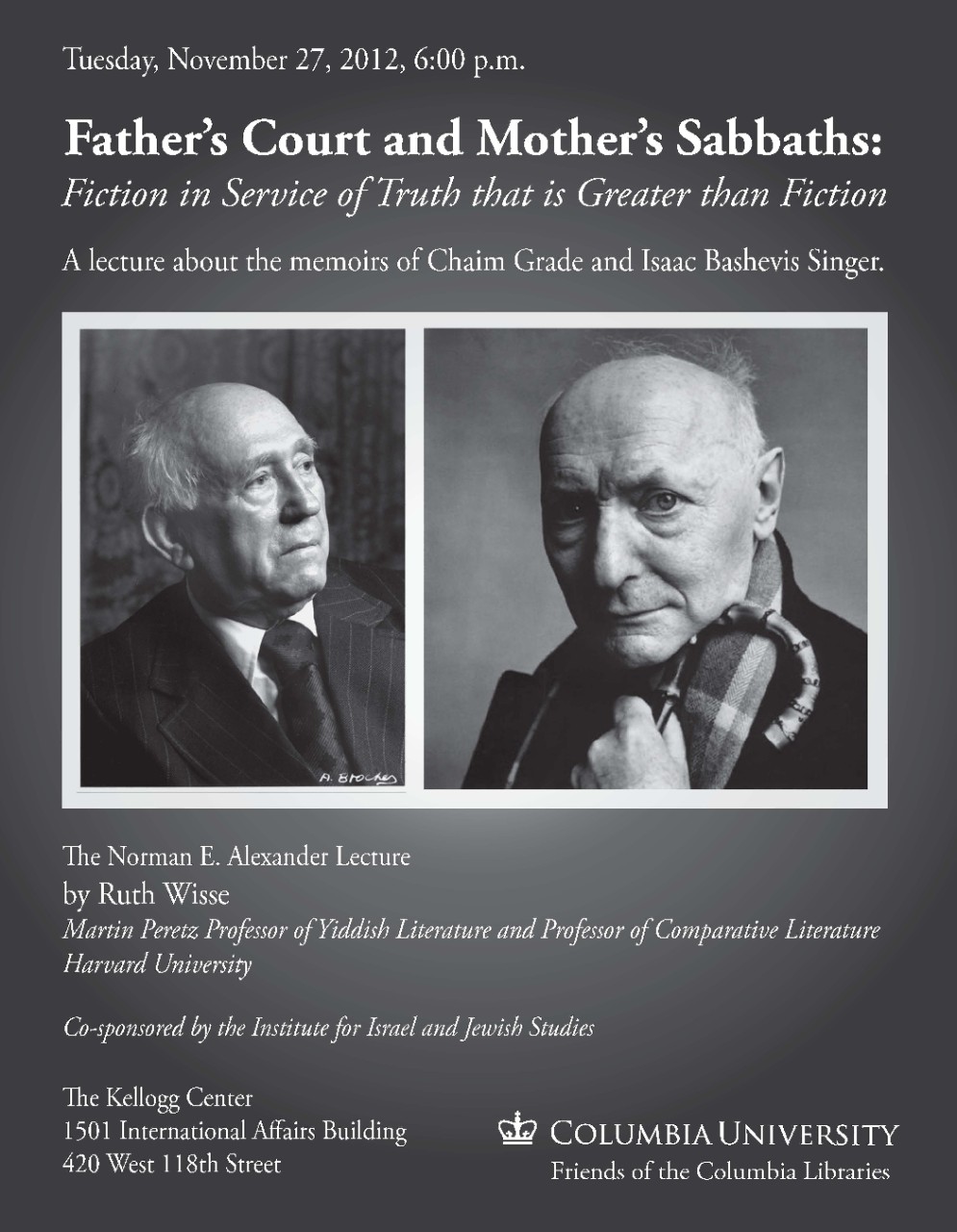 Alexander Lecture 2012 - Poster