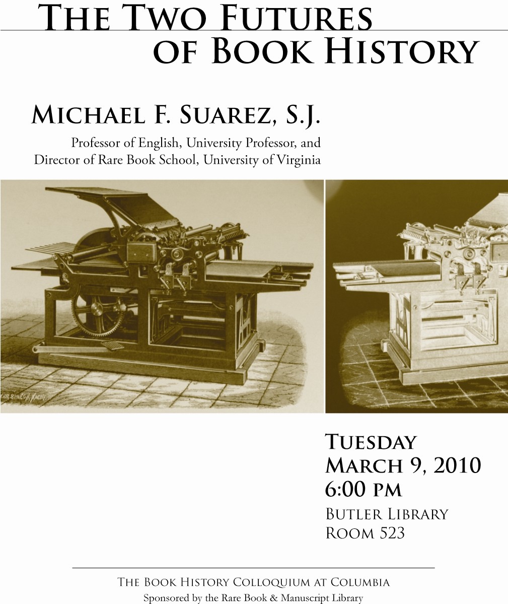 2009-2010 Book History Colloquium Poster