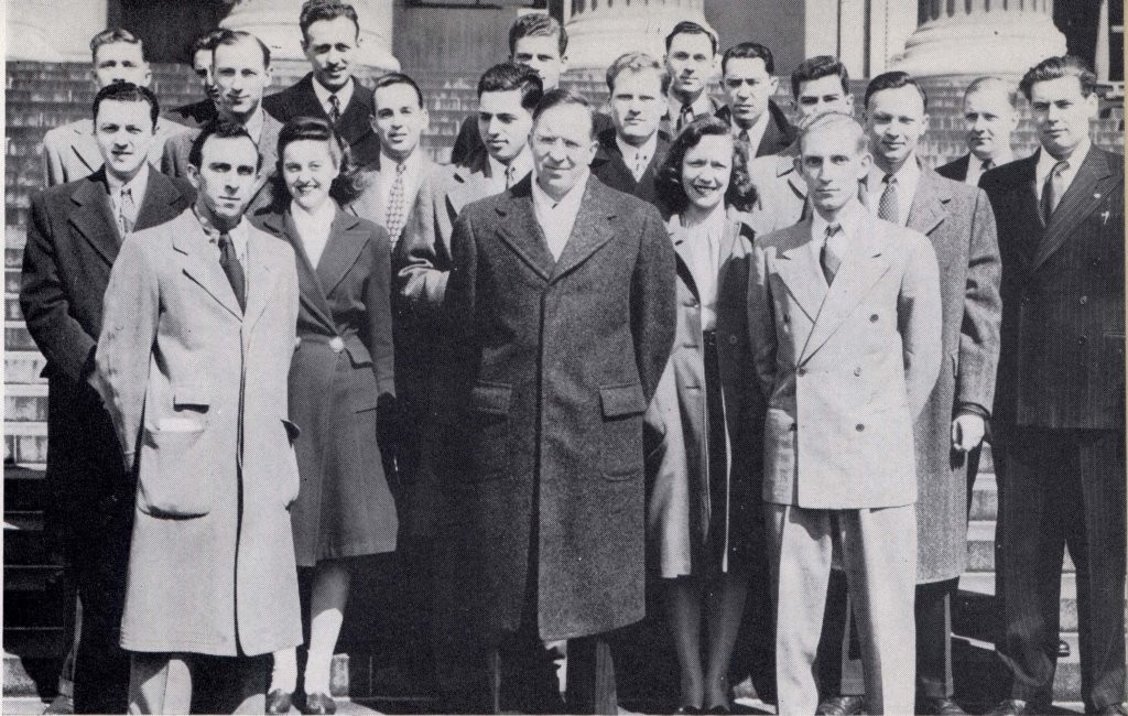 Club photo in yearbook with two female students of the School of Engineering, Rossitza Mihaltcheva and Marian Phillips.
