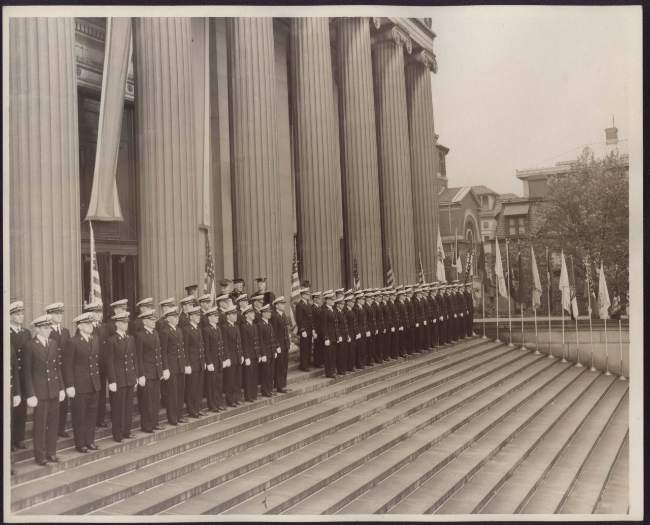 Midshipmen in front of Low
