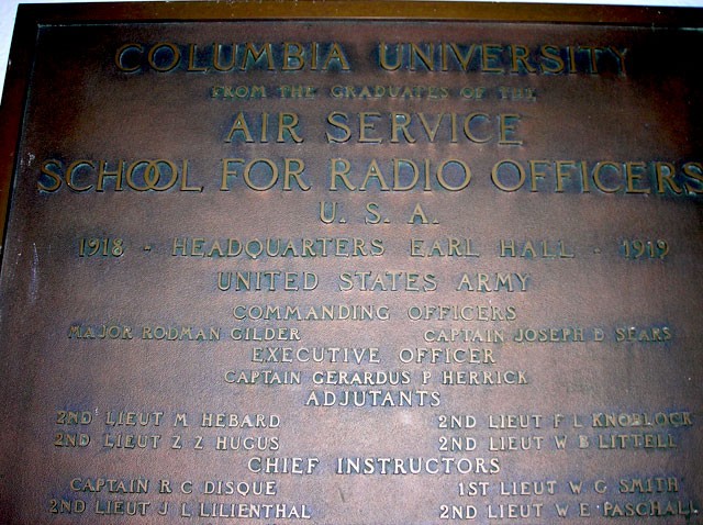 Earl Hall plaque
