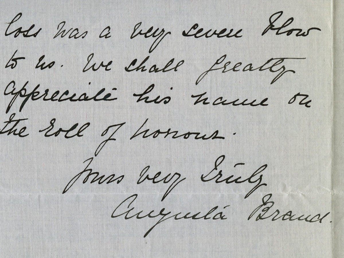 Stanley Oliver Brand letter