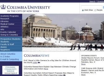 2009 Columbia University website 2009 Columbia University website