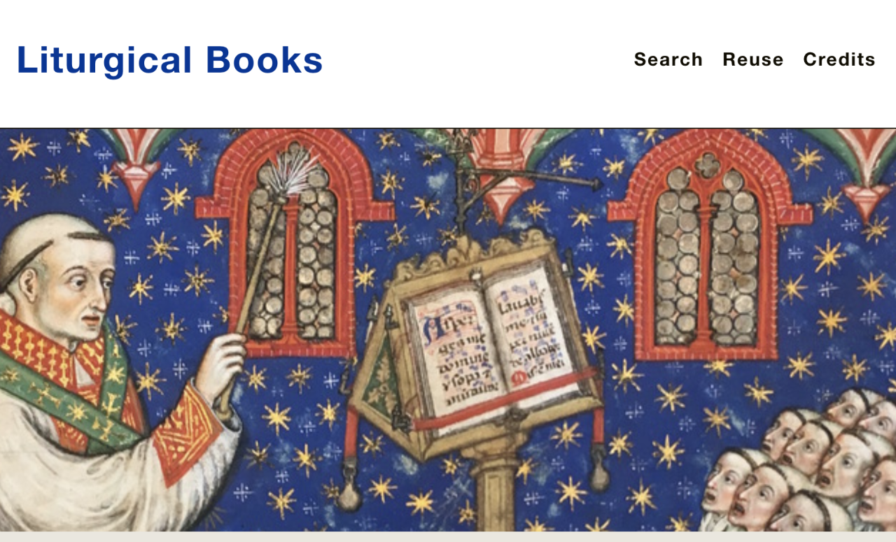 Screenshot of the Liturgical Books digital exhibit